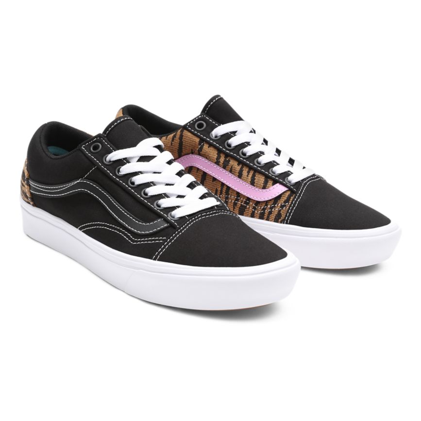 Vans Le Tigre ComfyCush Old Skool Dam Svarta/Lila - Vans Classics Outlet (YAOLU8056)